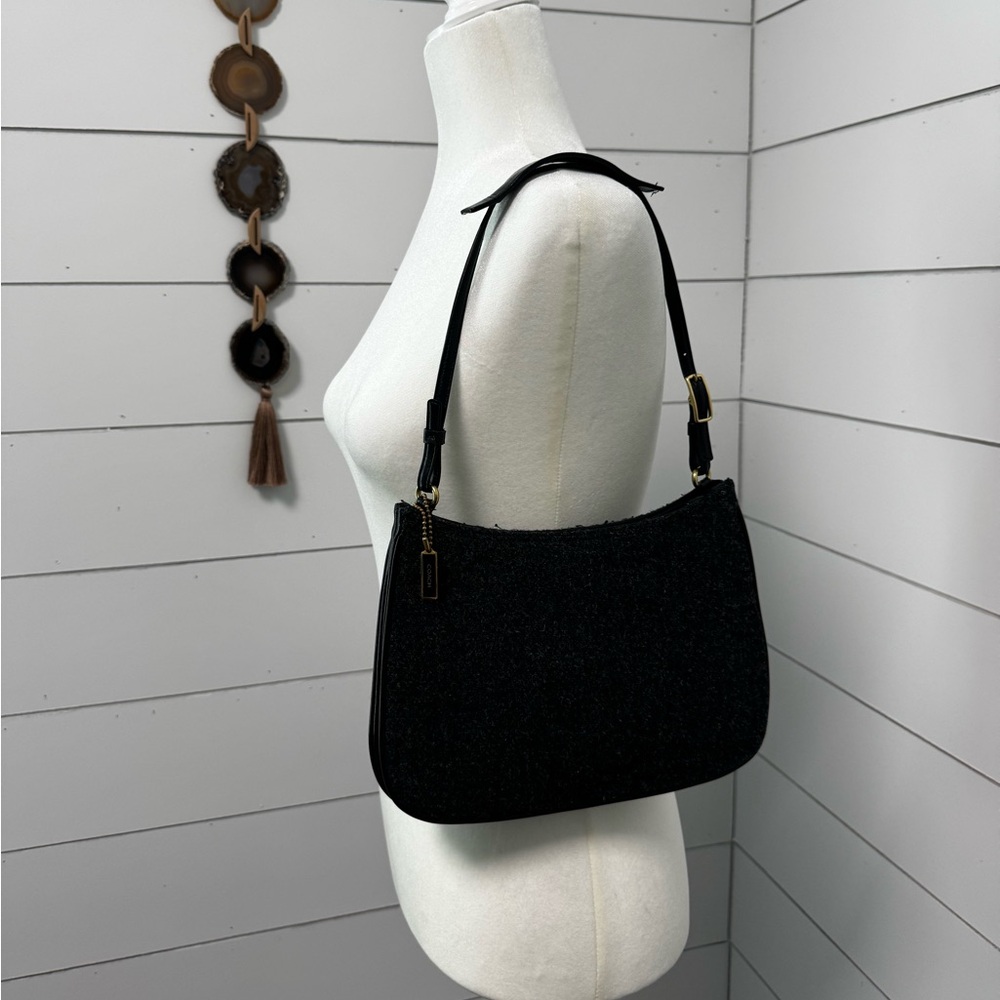 Coach Tweed Black Shoulder Bag